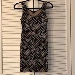 Forever 21 tan and black geometric bodycon dress